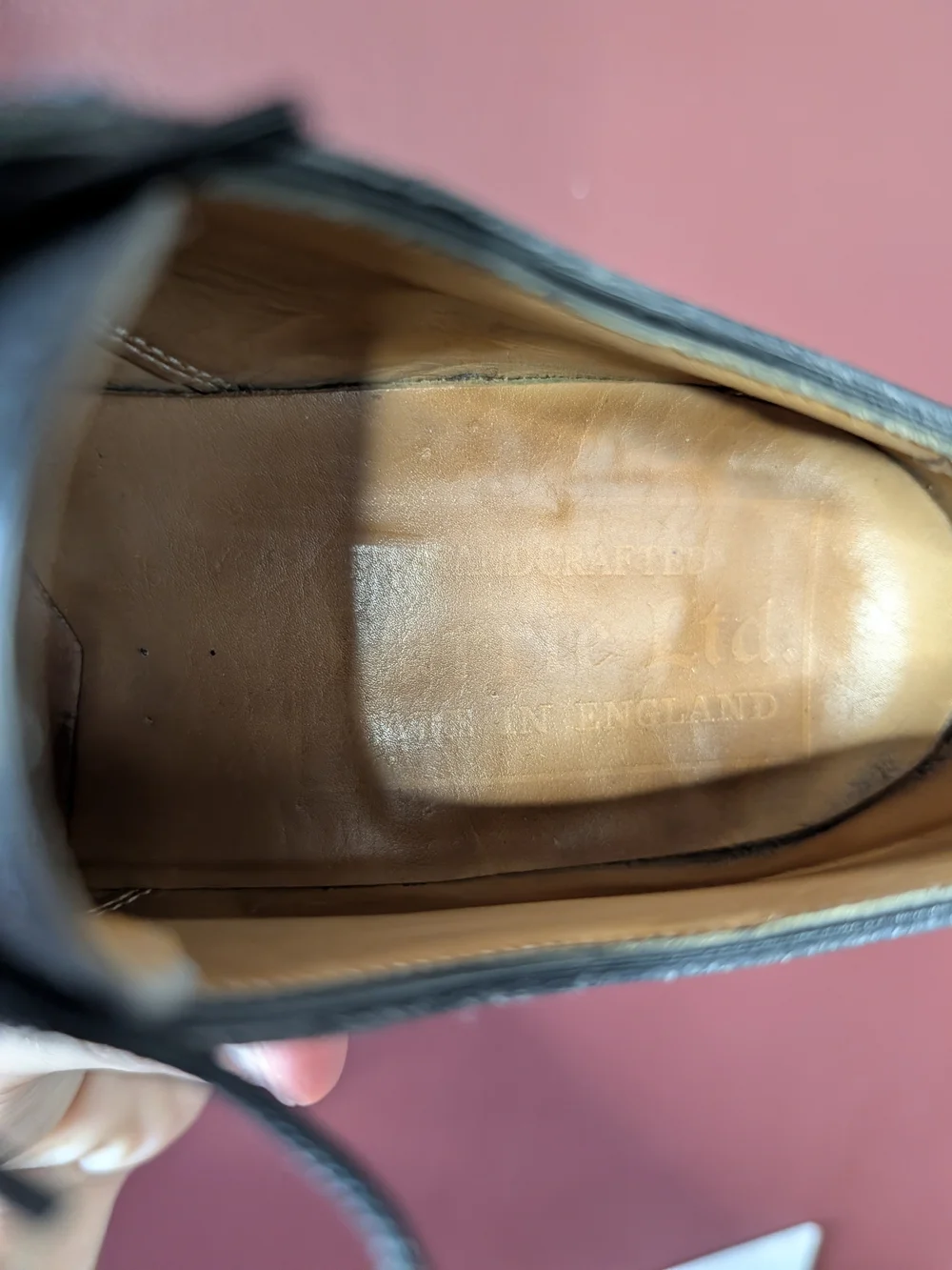 BARRIE LTD. Black Leather Bench Made In England Norwegian Split Toe Derby Shoes